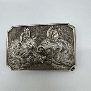 Hog Belt  Buckle Farming Agriculture Vtg Reiman Publications